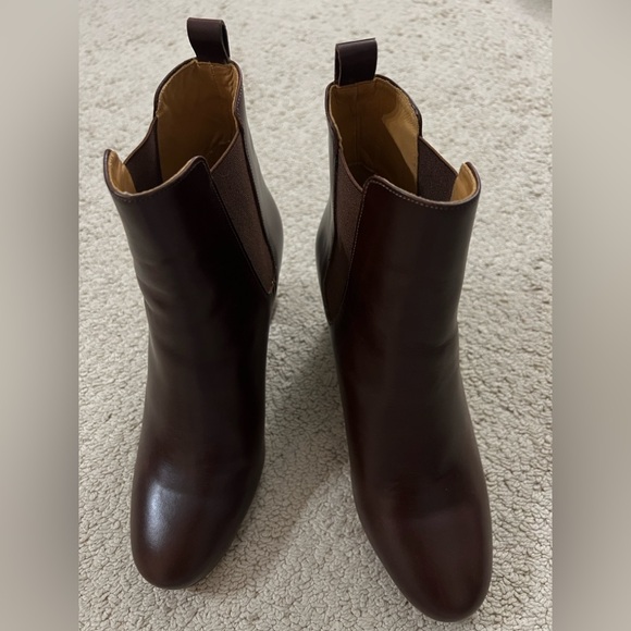 NEW Sézane Brown Leather Ankle Booties - Picture 2 of 5